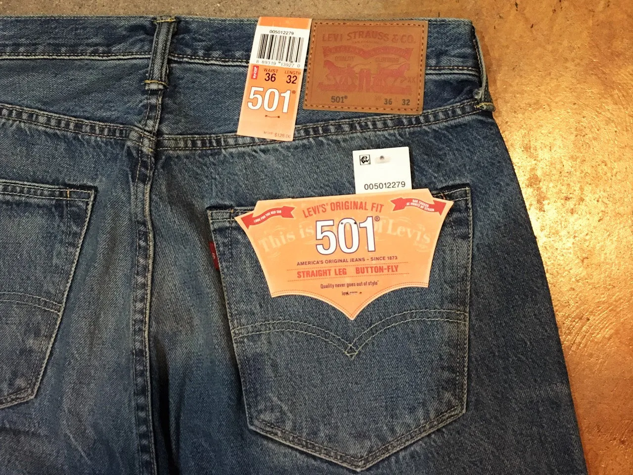 005012279 Levi's Premium 501 Original Fit Foam Mud Selvedge