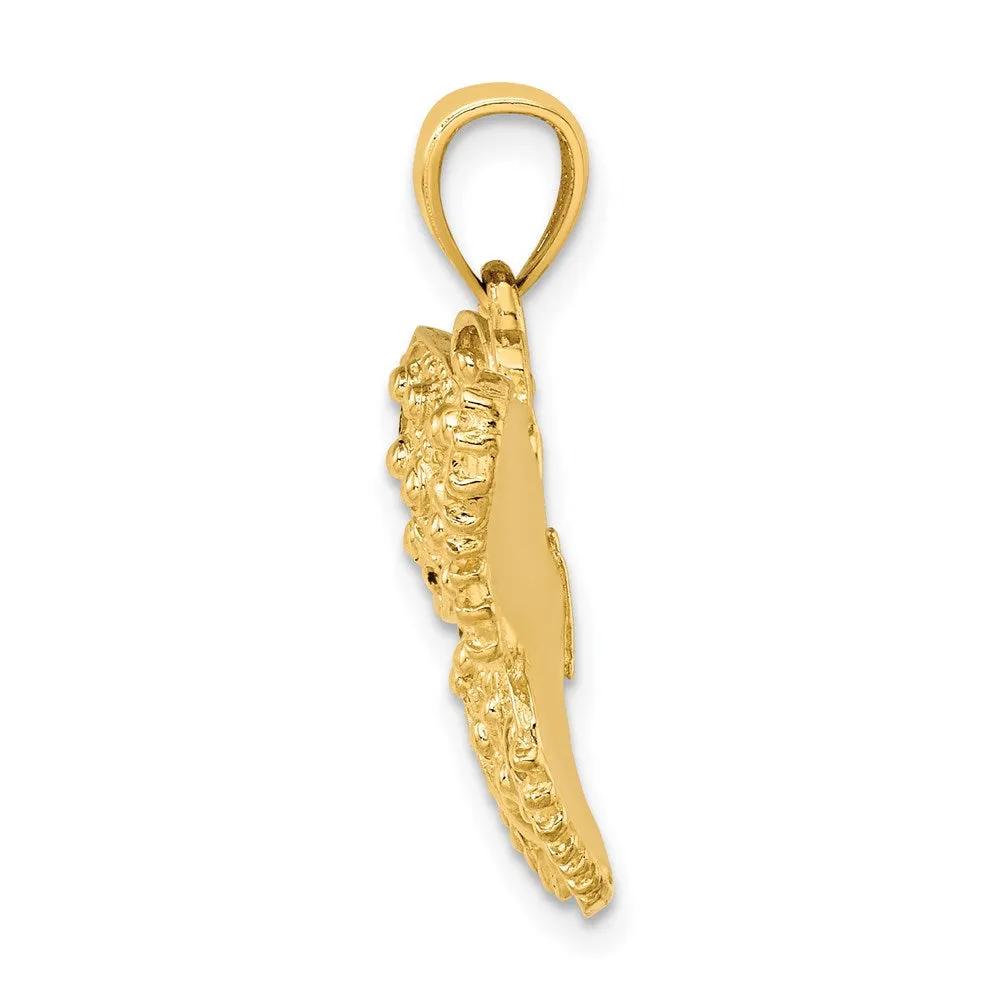 14K Textured Butterfly Charm