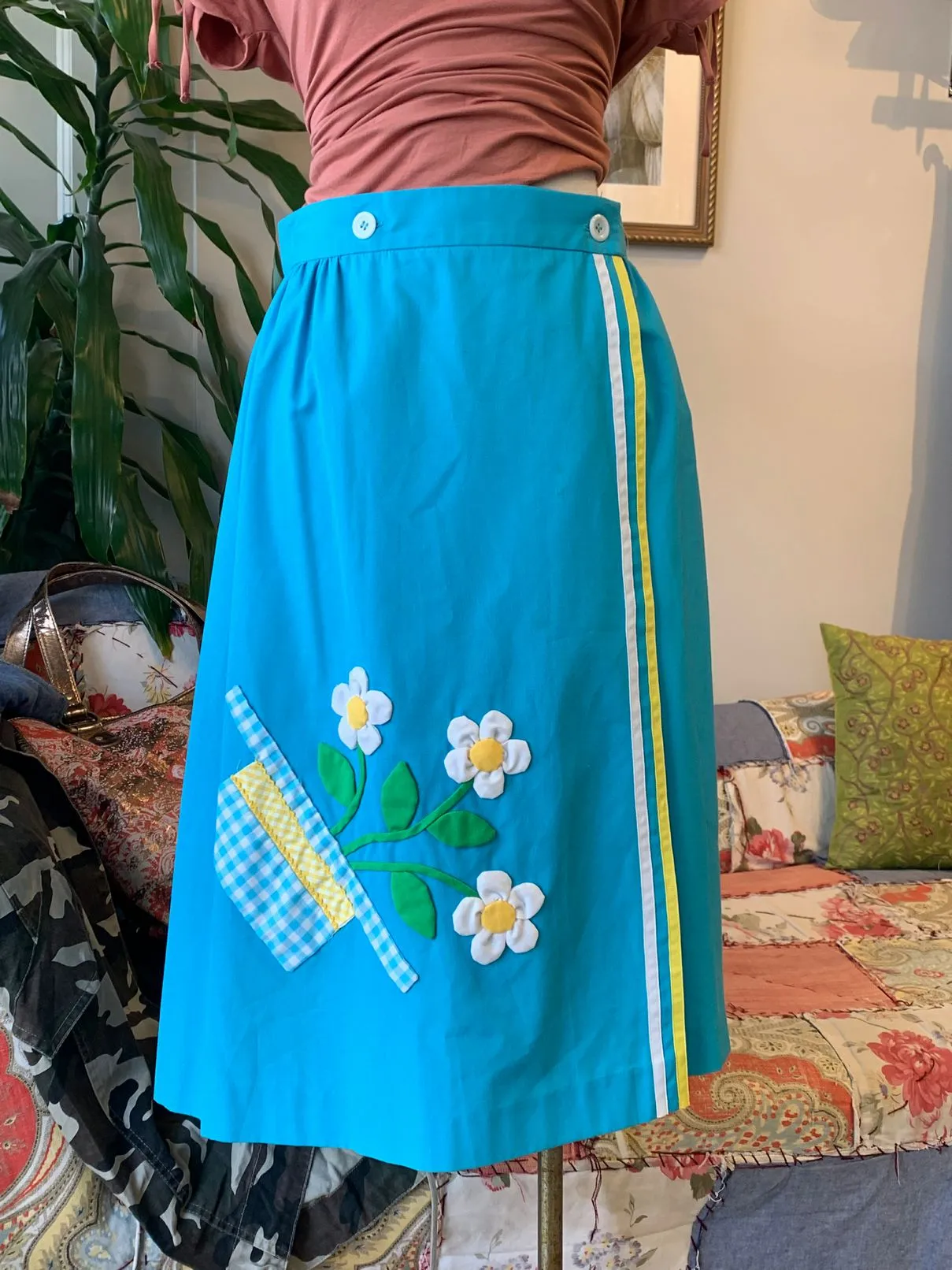 1970s Daisy Wrap Skirt