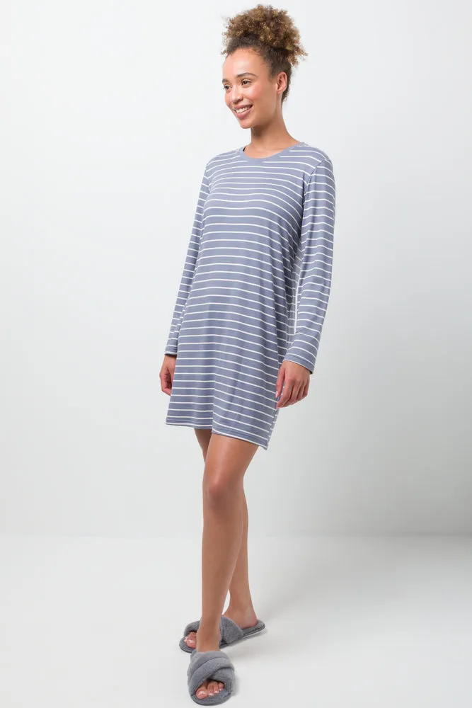 2 Pack Tea Coffee And Snoozes Sleepshirts Grey And Blue