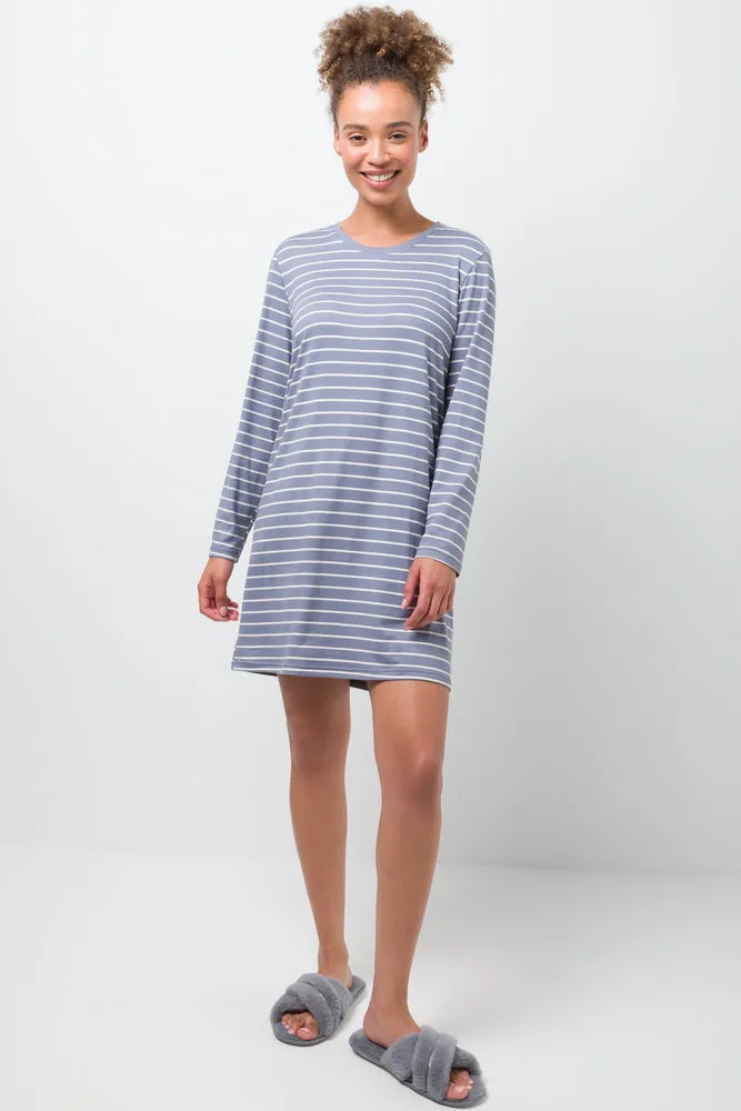 2 Pack Tea Coffee And Snoozes Sleepshirts Grey And Blue
