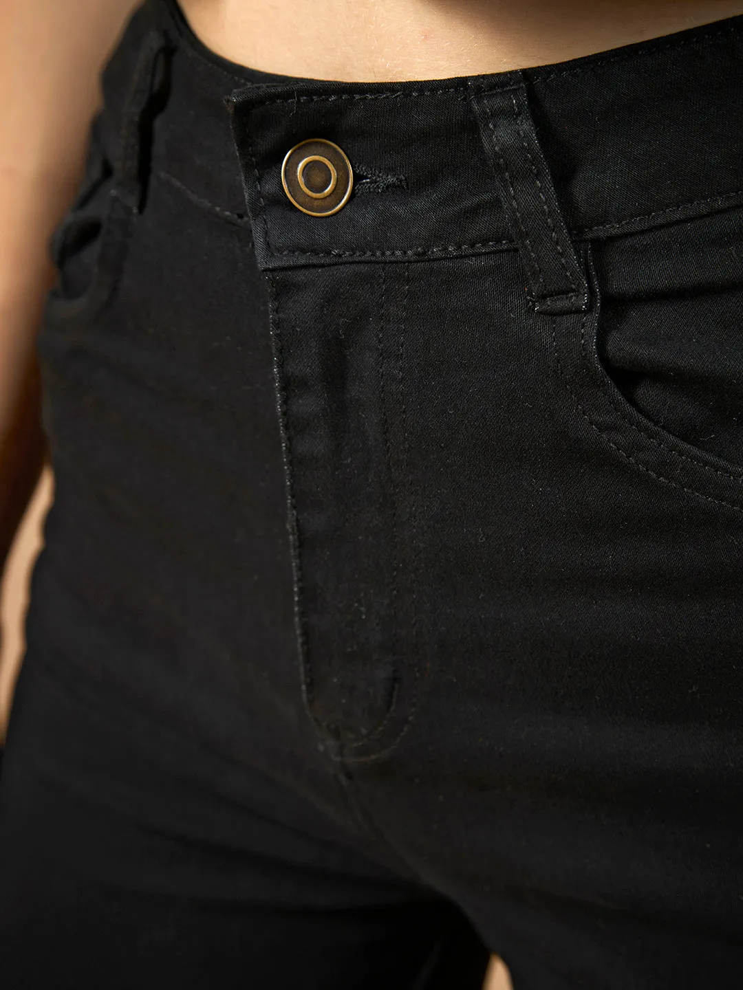 24/7 Comfort Black Wide-Leg High-Rise Stretchable Denim Jeans