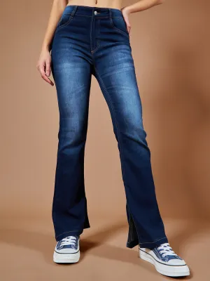 24/7 Comfort Blue Bell-Bottom Bootcut Hourglass Mid-Rise Stretchable Denim Jeans