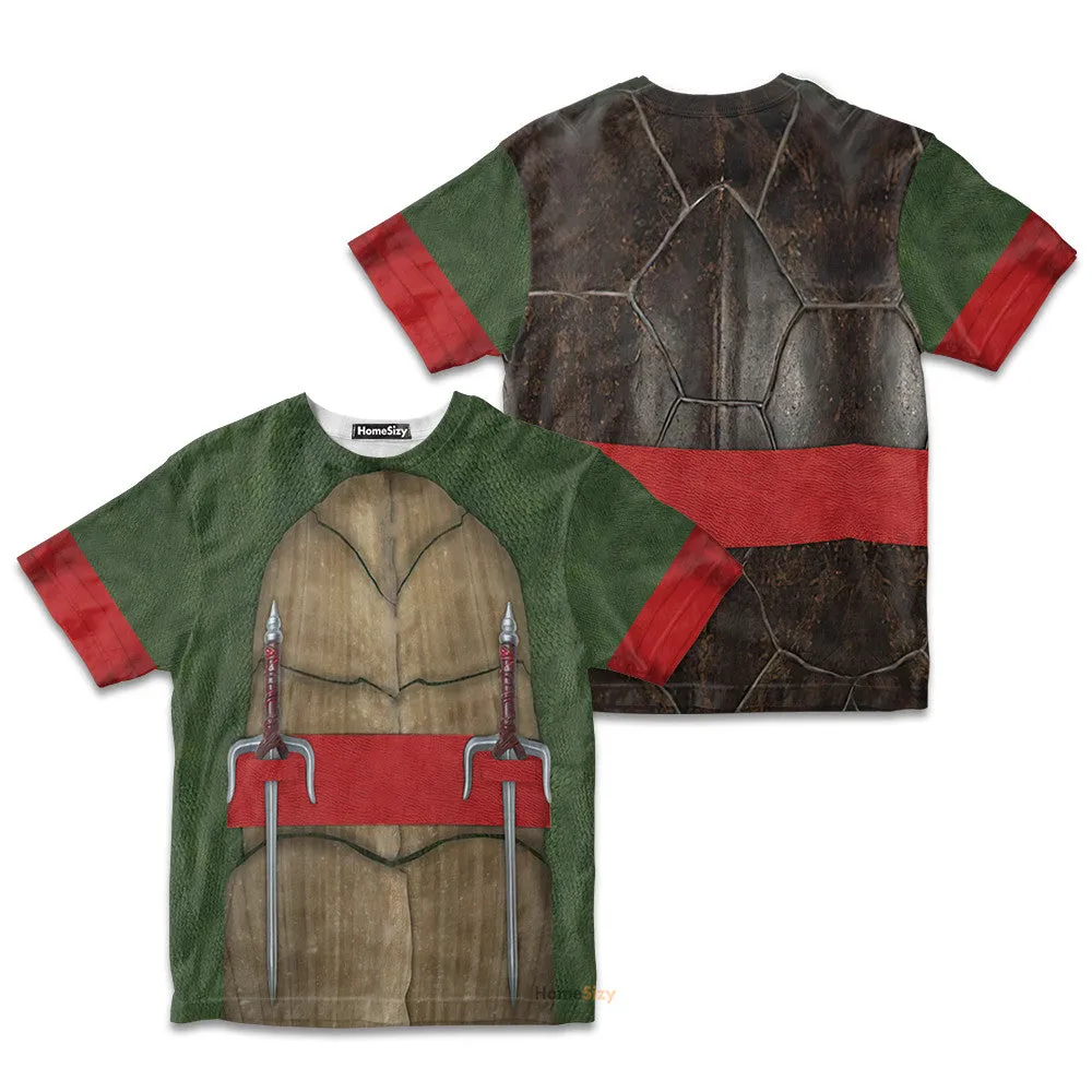 3D Raphael Raph TMNT Custom Cosplay Costume Kid Tshirt QT209326Hf