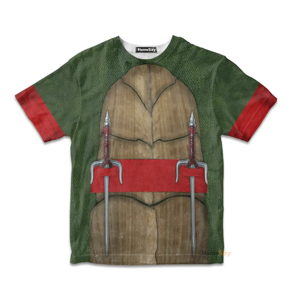 3D Raphael Raph TMNT Custom Cosplay Costume Kid Tshirt QT209326Hf