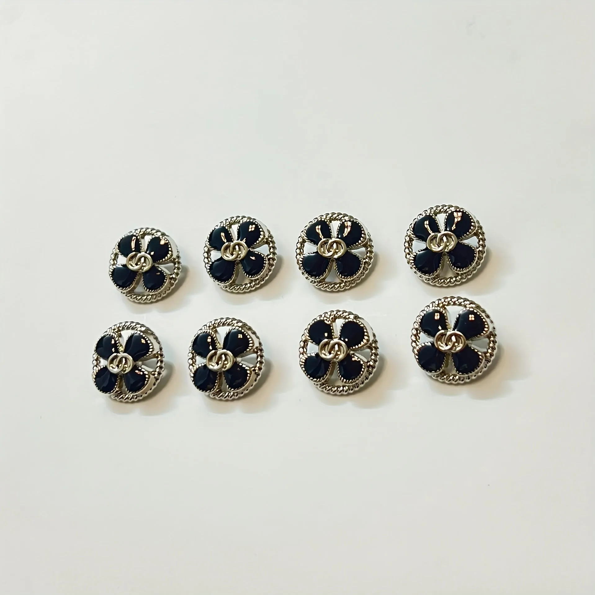 8pcs Floral Hollow Metal Buttons for Clothing Shirt Sweater Suit