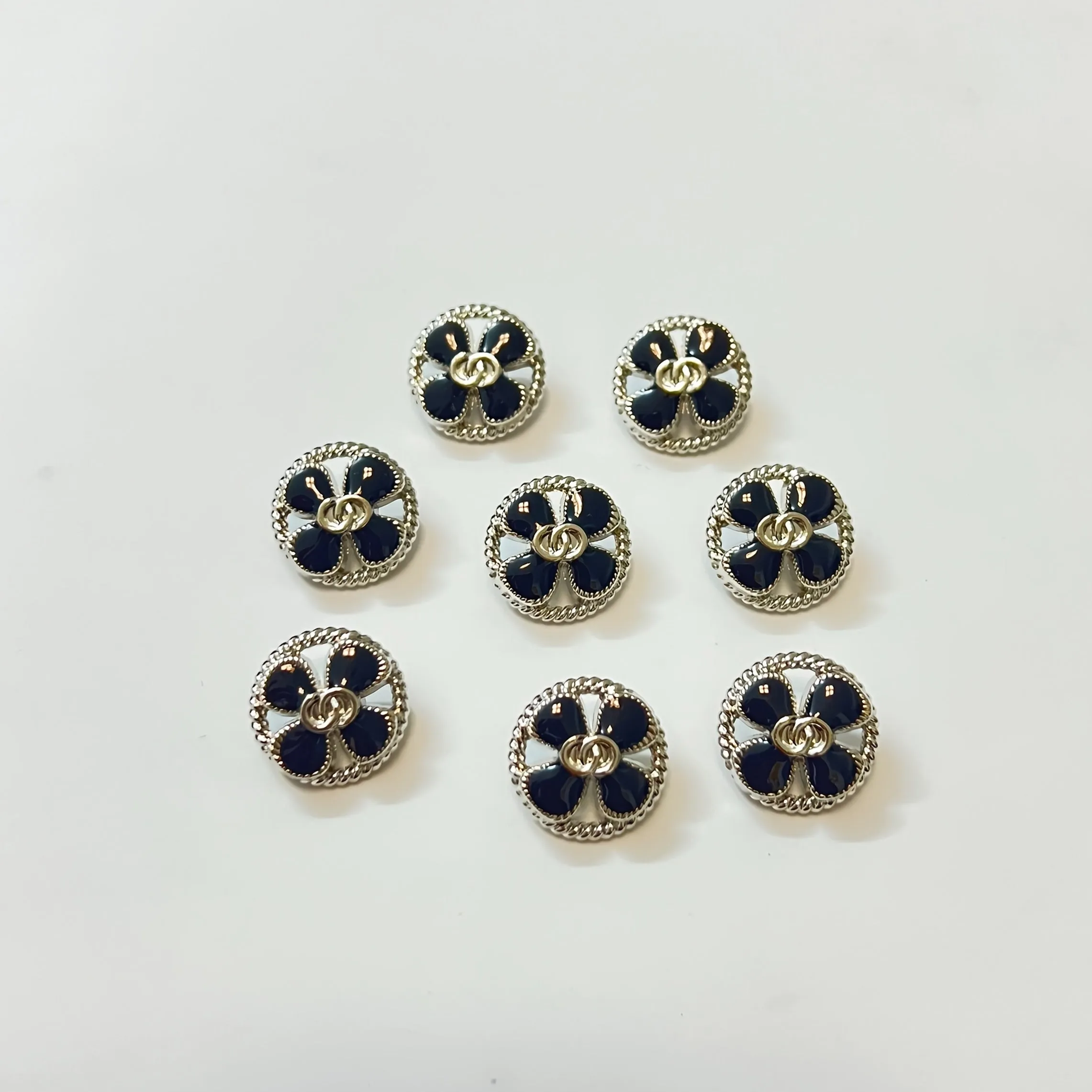 8pcs Floral Hollow Metal Buttons for Clothing Shirt Sweater Suit
