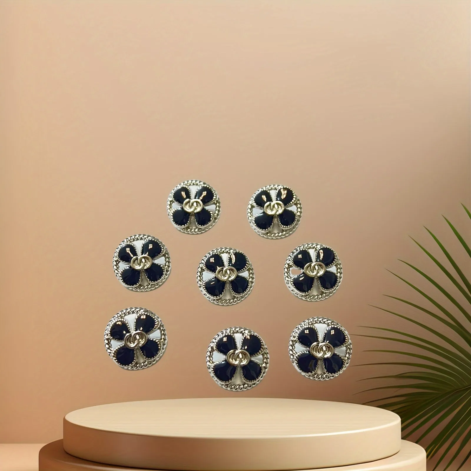 8pcs Floral Hollow Metal Buttons for Clothing Shirt Sweater Suit