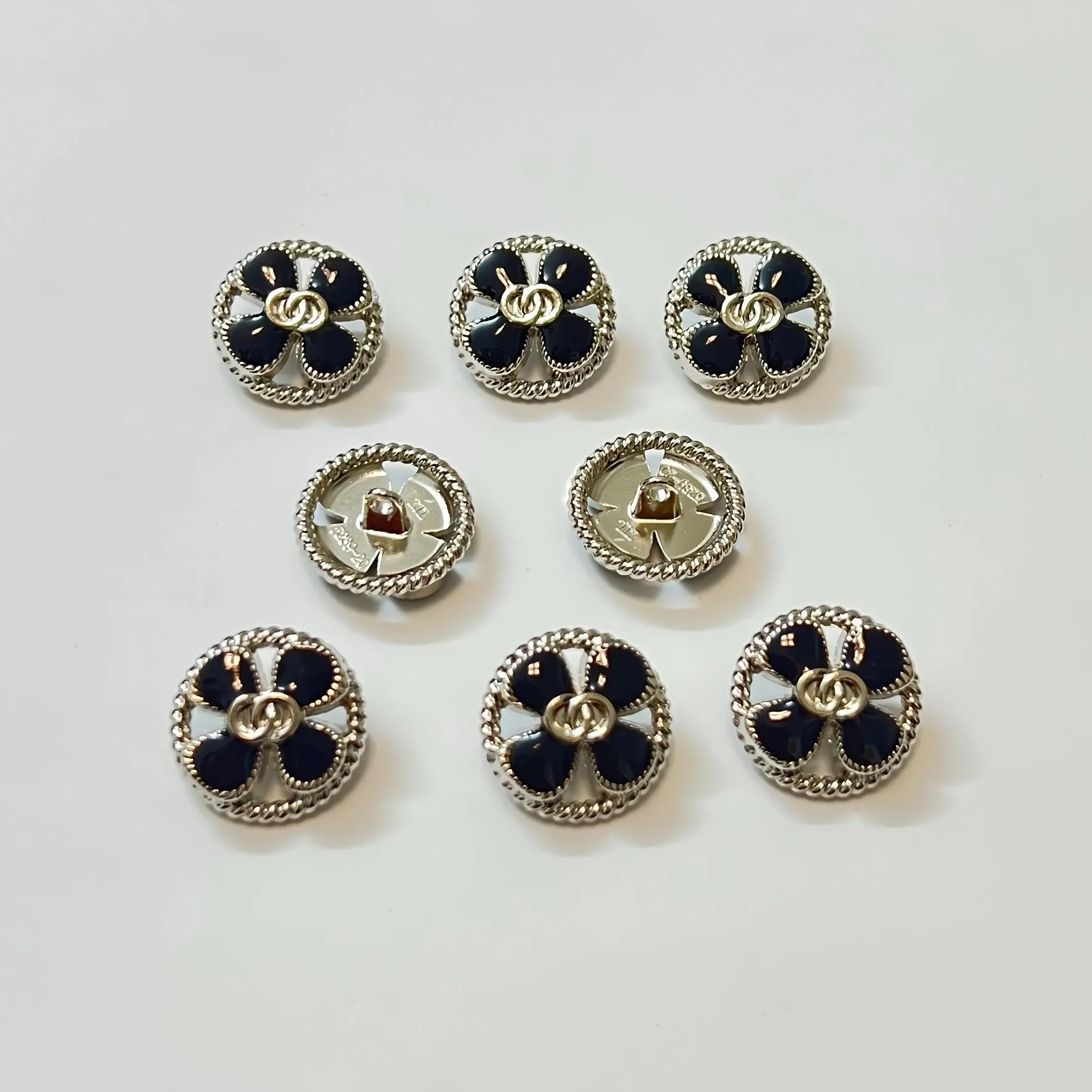 8pcs Floral Hollow Metal Buttons for Clothing Shirt Sweater Suit