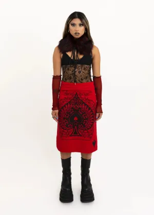 90s vintage Ace of Spades print midi skirt