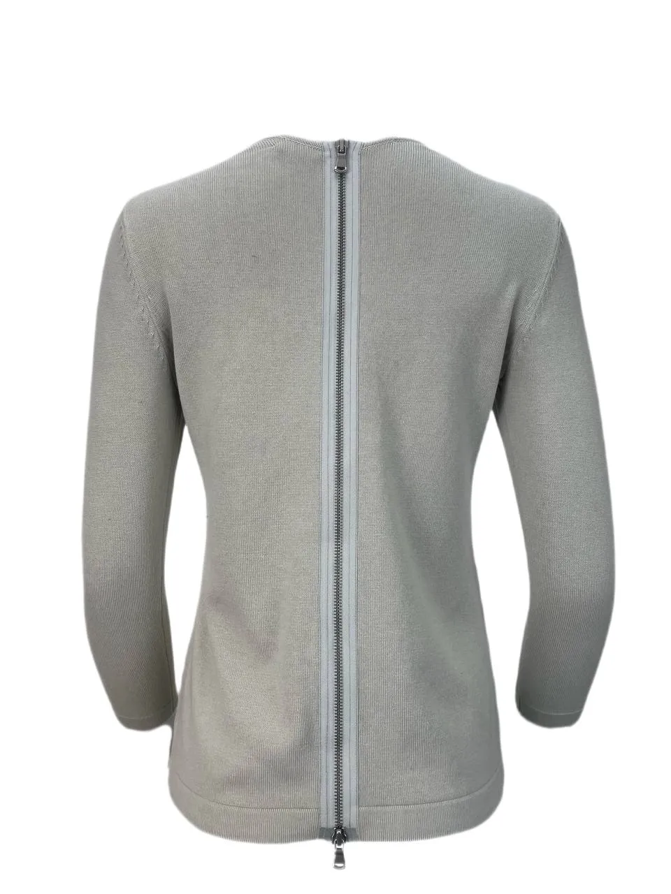 9/15 Women's Beige Zip Back Soft Sweater #119K L NWT