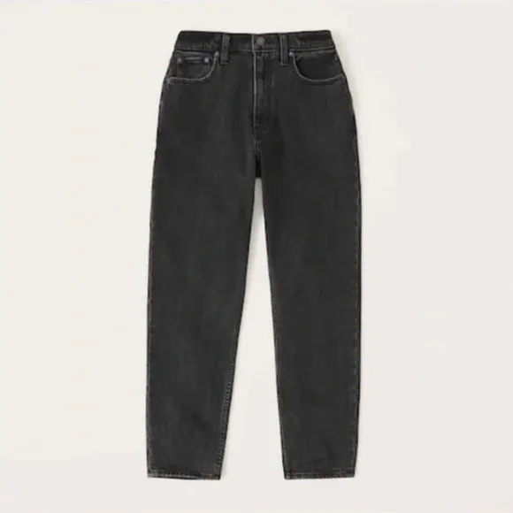 Abercrombie &amp; Fitch - High Rise '80s Mom Jeans - Gray/Black