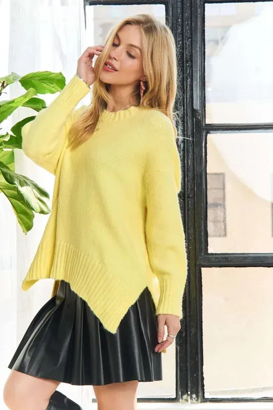 ADORA Side Slit Soft Sweater Top