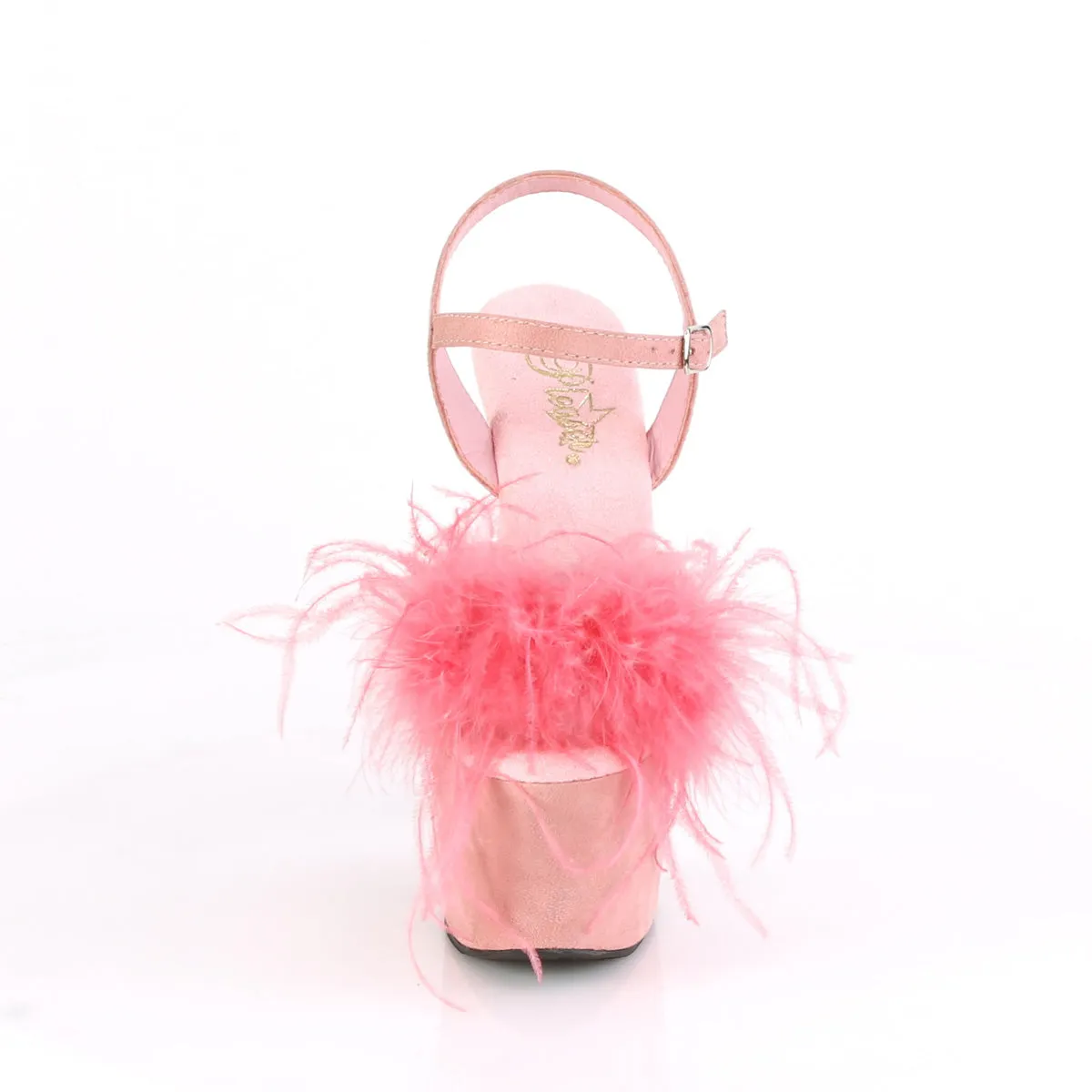 ADORE-709F  Baby Pink Faux Suede-Feather/Baby Pink Faux Suede