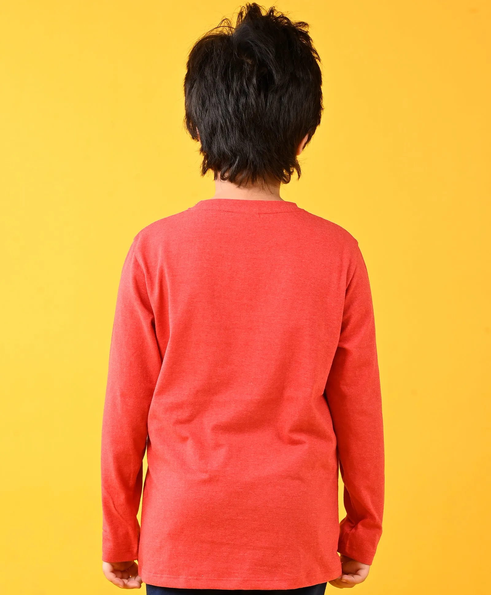 AERONAUTICS RED LONG SLEEVES T-SHIRT - RED