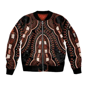 African Dashiki Sleeve Zip Bomber Jacket Afro Vintage Pattern LT01