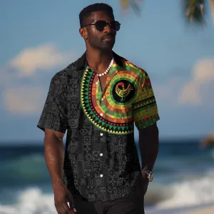 African Sankofa Bird Hawaiian Shirt Adinkra Symbols - Chest Arm Tattoo LT15