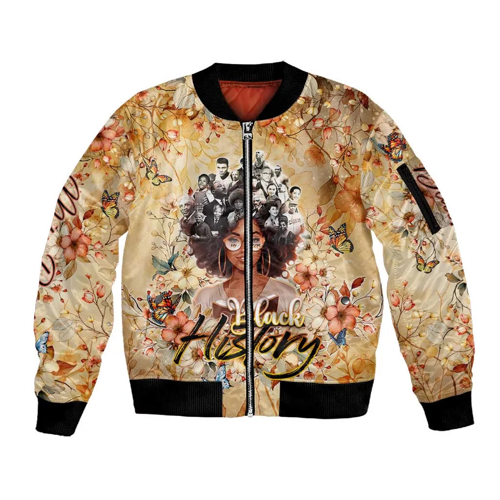 African Women Black History Sleeve Zip Bomber Jacket Civil Rights Leaders My Roots DT02
