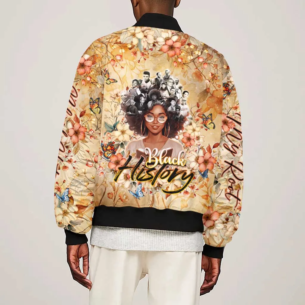African Women Black History Sleeve Zip Bomber Jacket Civil Rights Leaders My Roots DT02
