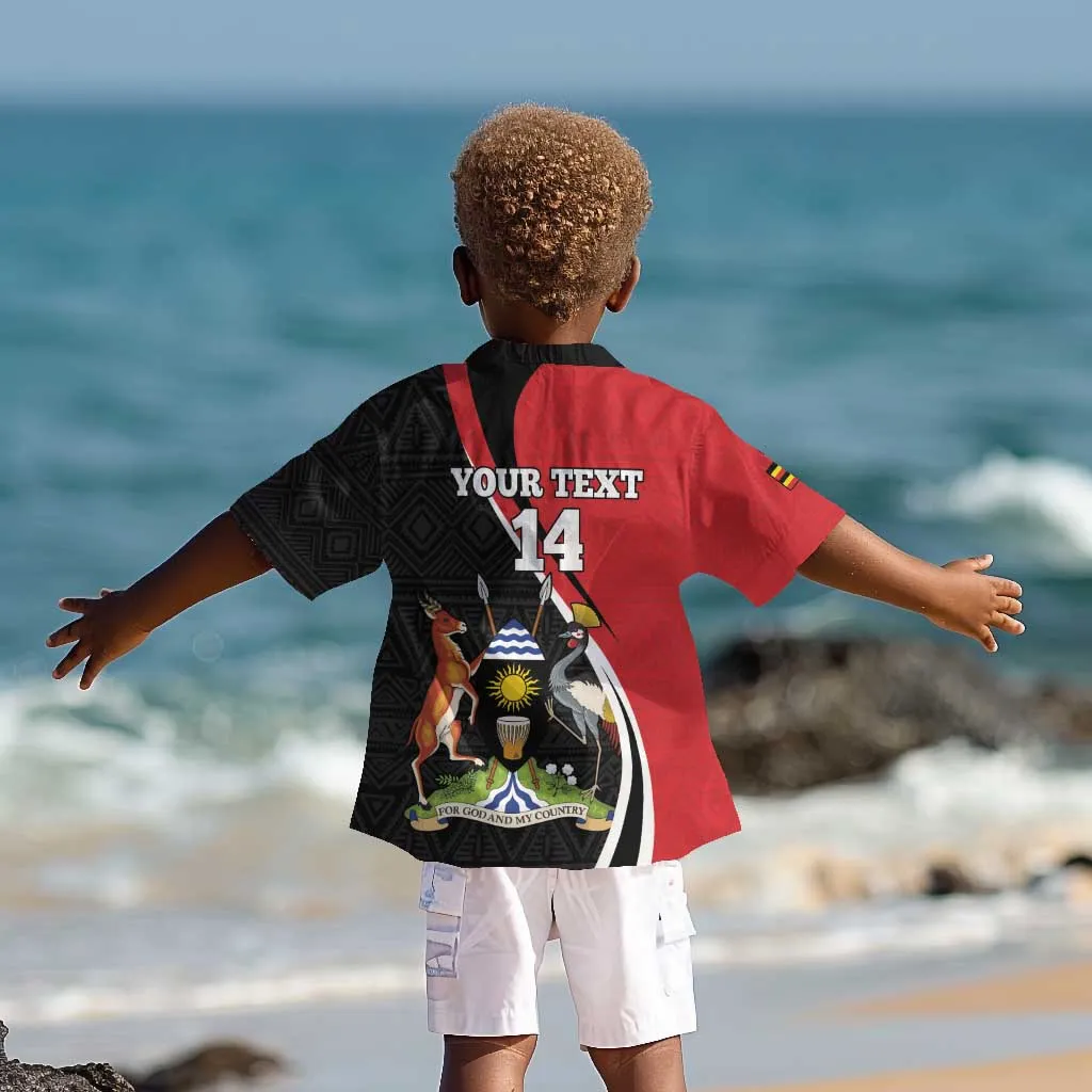 Afro Uganda Rugby Custom Kid Hawaiian Shirt Go Cranes - African Pattern LT14