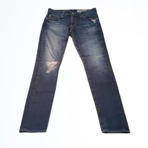 AG The Farrah Distressed High Rise Skinny Ankle Blue Jeans Size 25