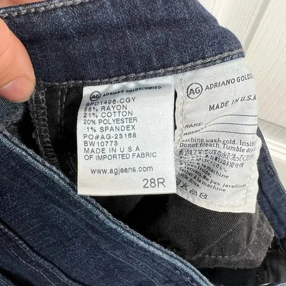 AG Women's The Middi Mid-Rise Legging Jeans Size 28 Blue Dark Wash Slim Fit