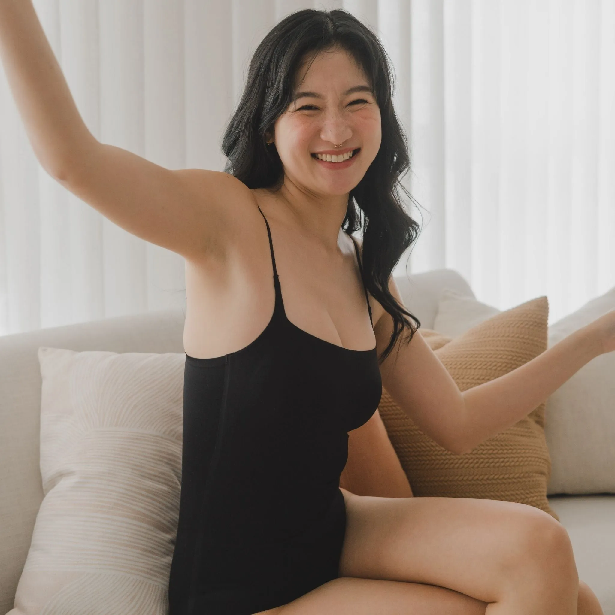 air-ee Square Neck Seamless Bodysuit (Signature Edition) in Black