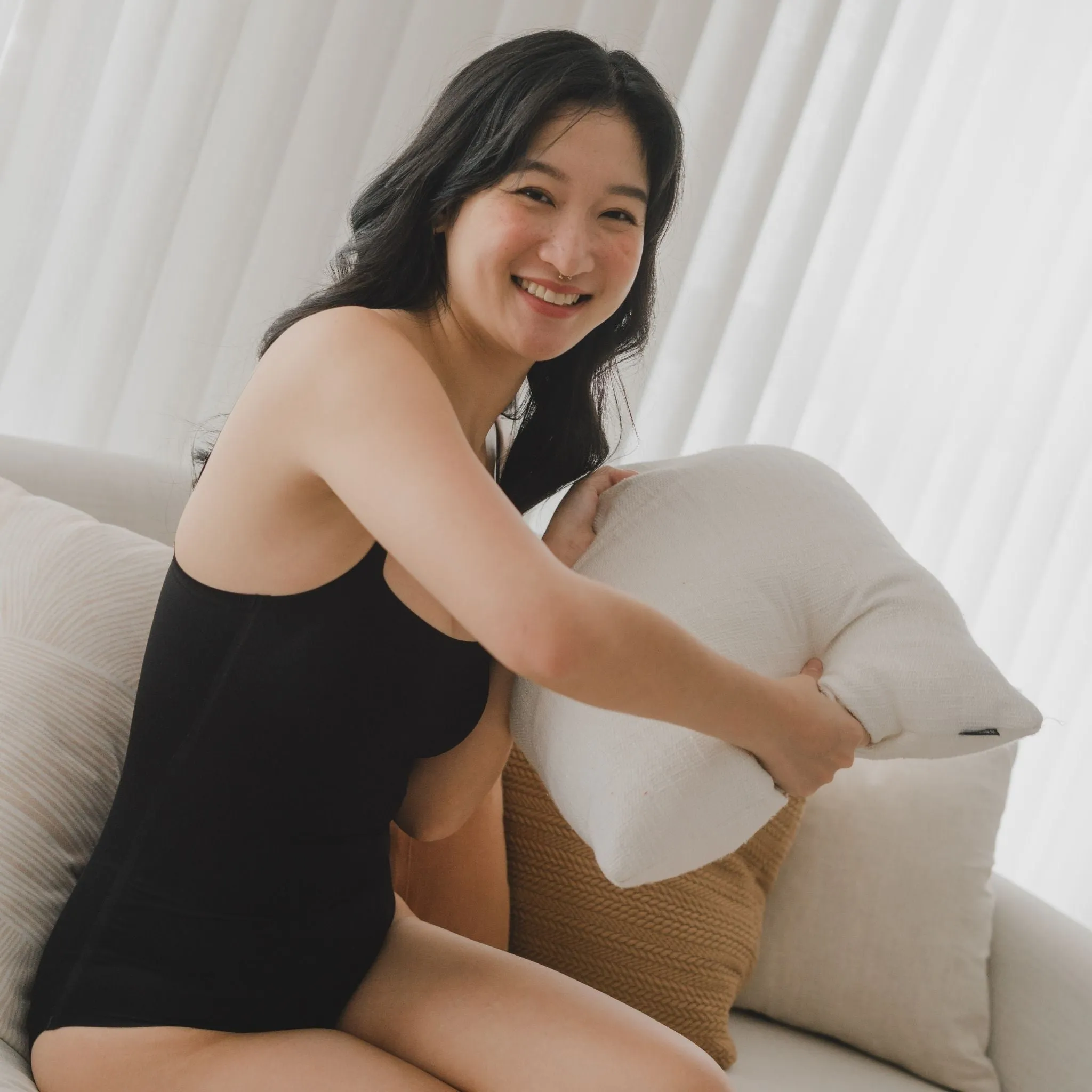 air-ee Square Neck Seamless Bodysuit (Signature Edition) in Black