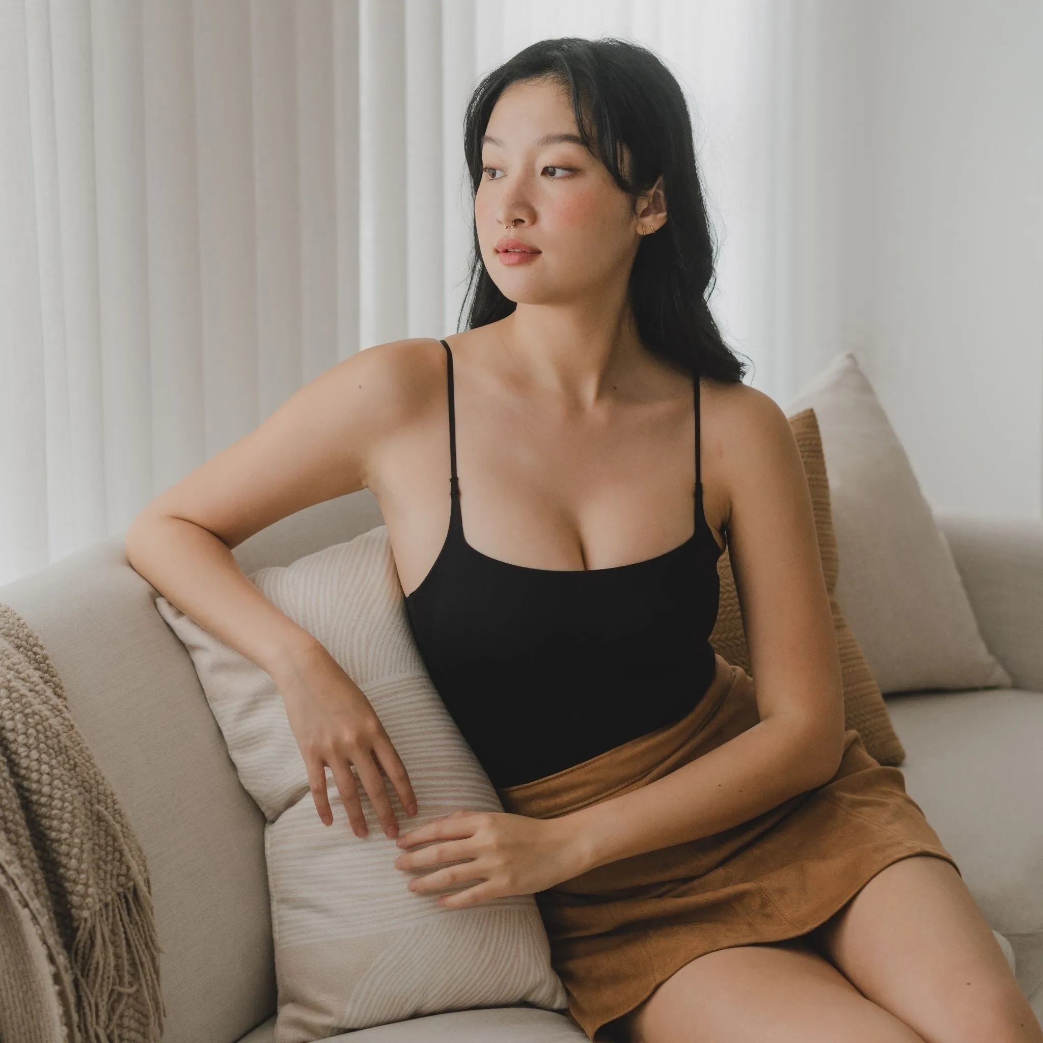 air-ee Square Neck Seamless Bodysuit (Signature Edition) in Black