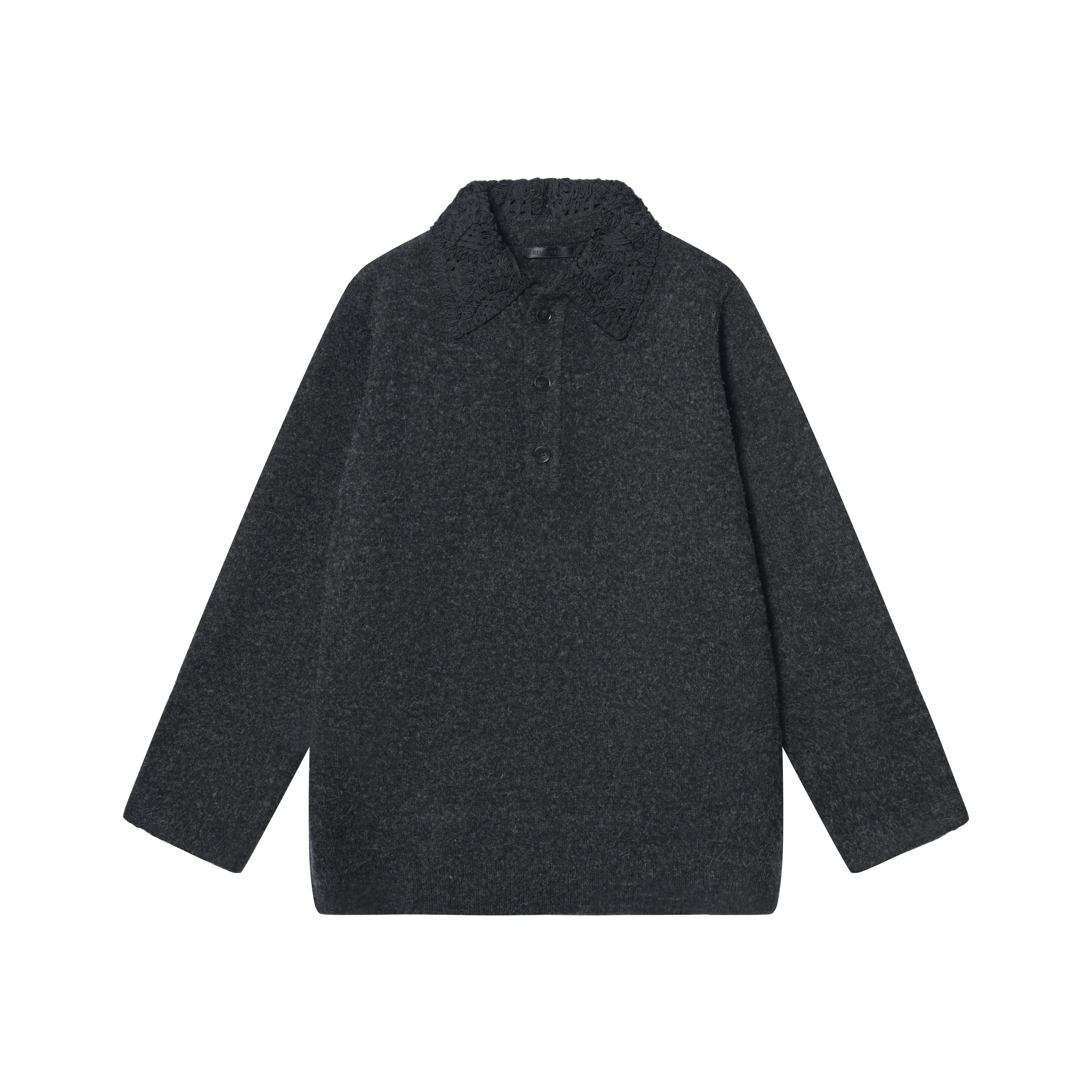 Alpaca Knit Polo Neck Sweater