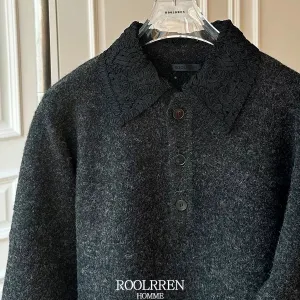 Alpaca Knit Polo Neck Sweater