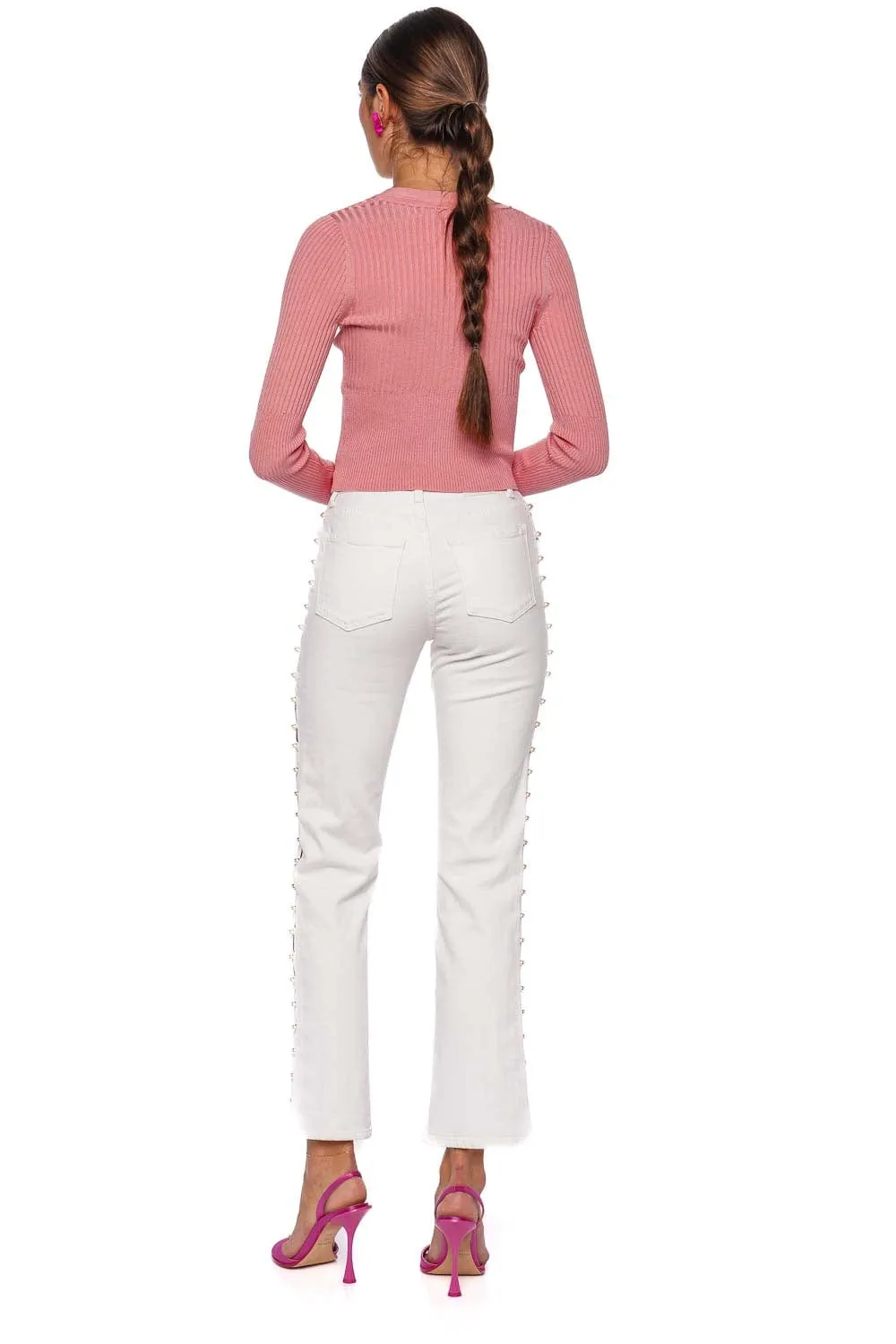 Amelia Ivory Pearl Embellished Jean