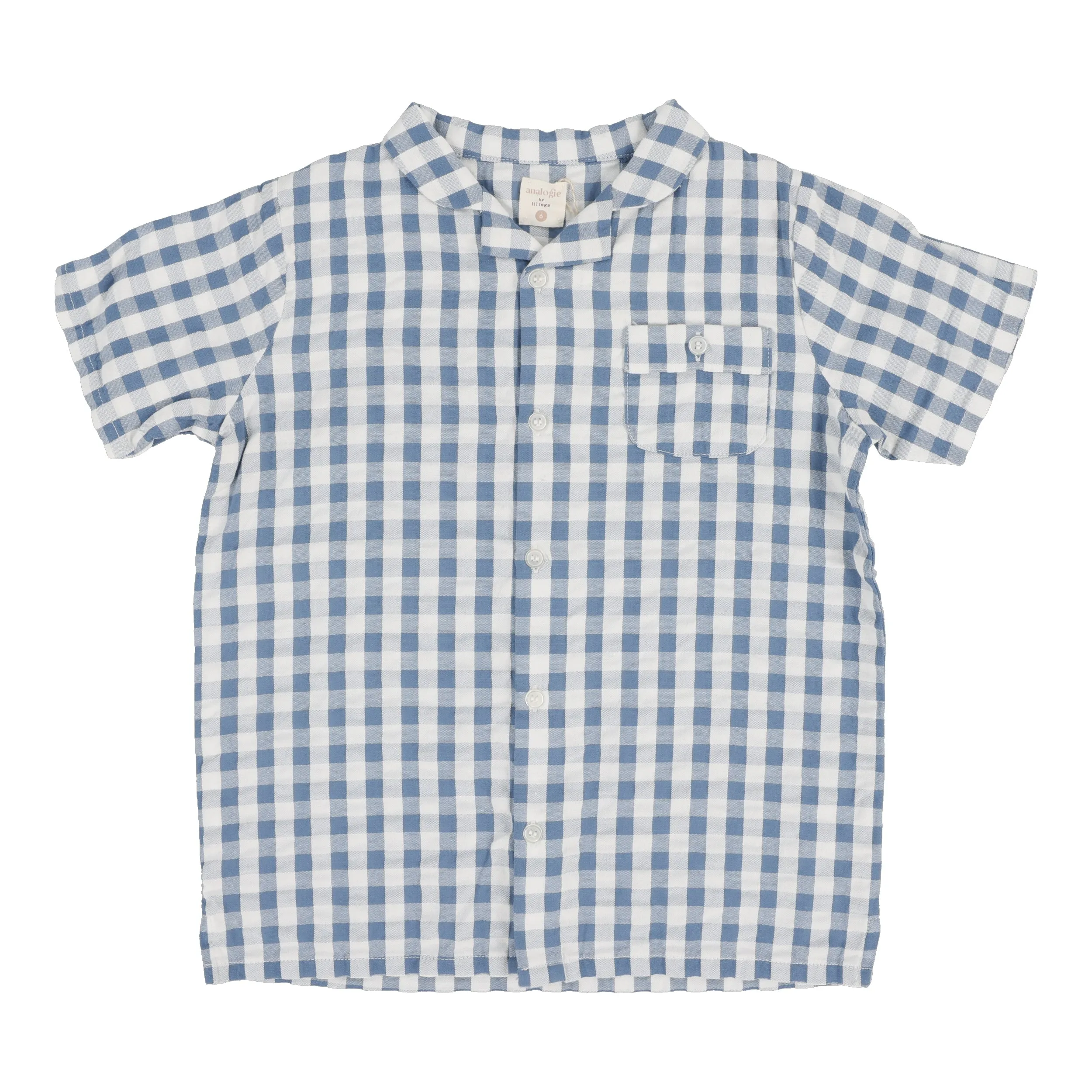 Analogie Gingham Collar Shirt - Bright Blue