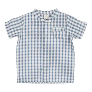 Analogie Gingham Collar Shirt - Bright Blue