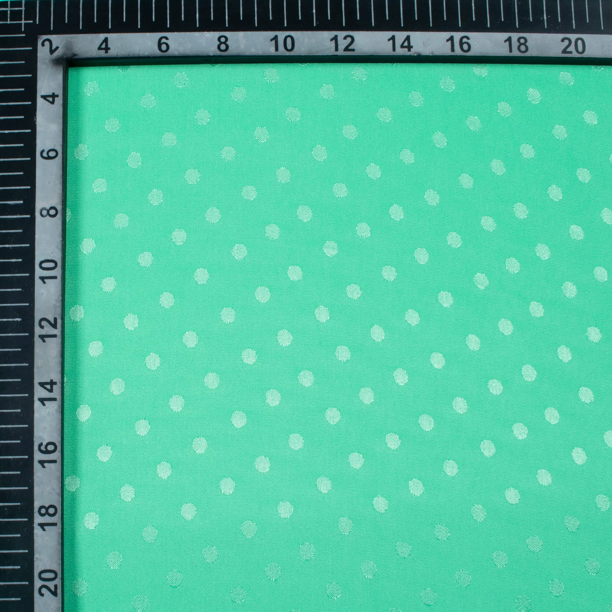 Aquamarine Plain Jacquard Booti Japan Satin Reversible Fabric (Width 58 Inches)