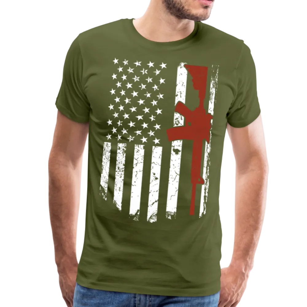 AR15 American Flag Men's Premium T-Shirt