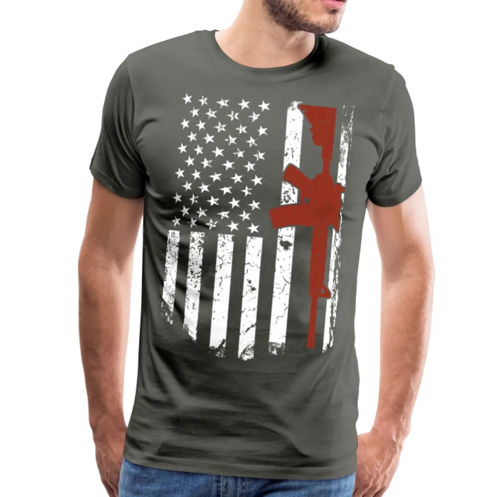 AR15 American Flag Men's Premium T-Shirt