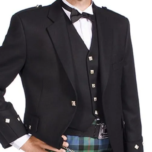 Argyle Jacket Black Barathea - Imported