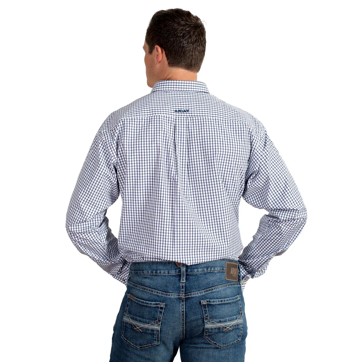 Ariat Mens Pro Series Cliff LS Shirt Navy Check