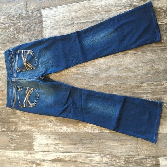 ARIAT Ruby Caliente slim fit bootcut cowgirl jeans medium wash sz 30R 30x31.75L