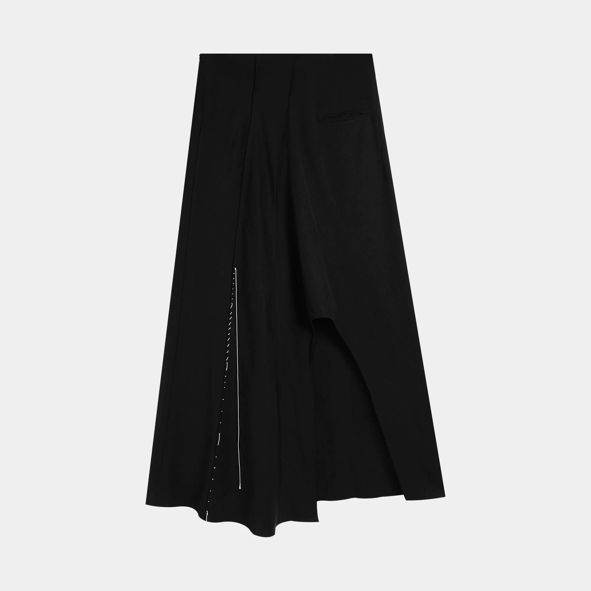 Asymmetrical Black Skirt with Front Slit