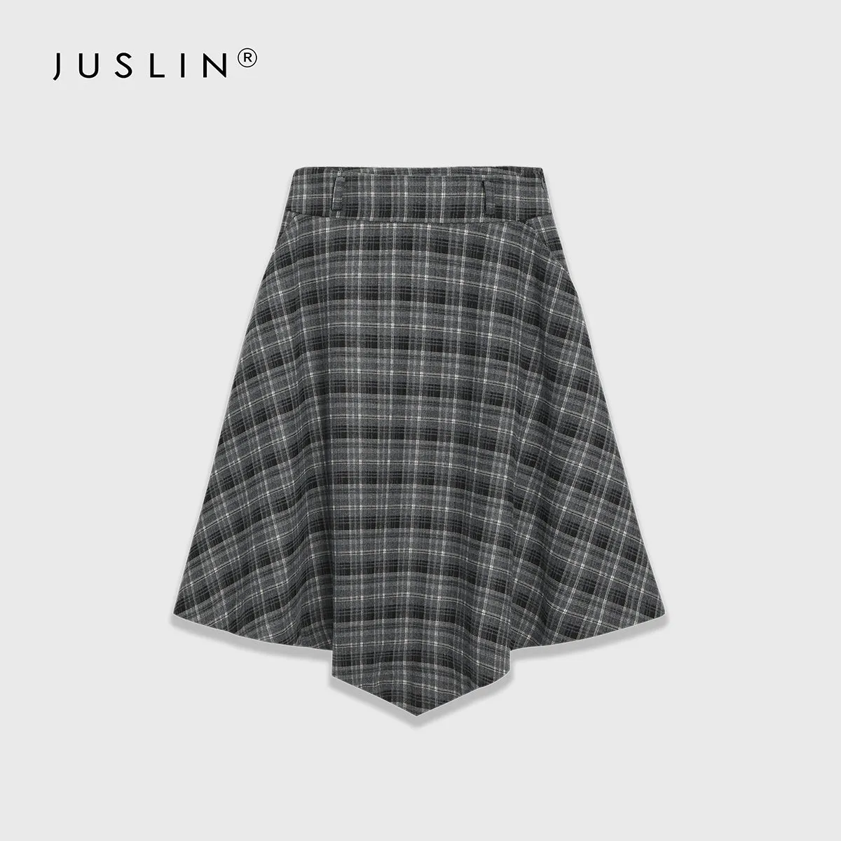 Asymmetrical Plaid A-Line Skirt