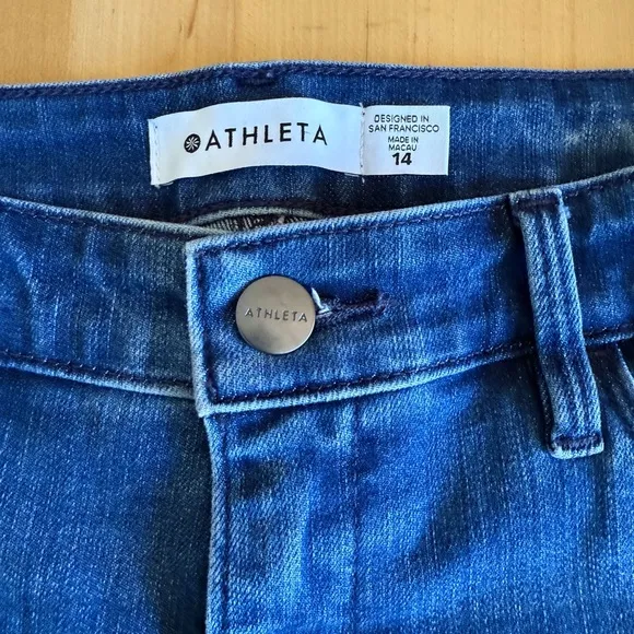 ATHLETA Sculptek👖Skinny Jeans Dark Blue Denim Wash size 14 *EUC*