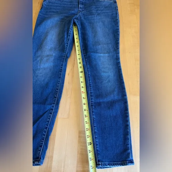 ATHLETA Sculptek👖Skinny Jeans Dark Blue Denim Wash size 14 *EUC*