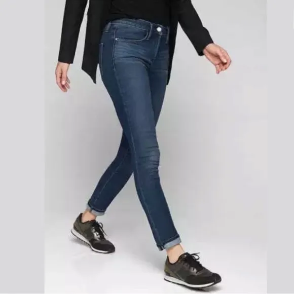 ATHLETA Sculptek👖Skinny Jeans Dark Blue Denim Wash size 14 *EUC*