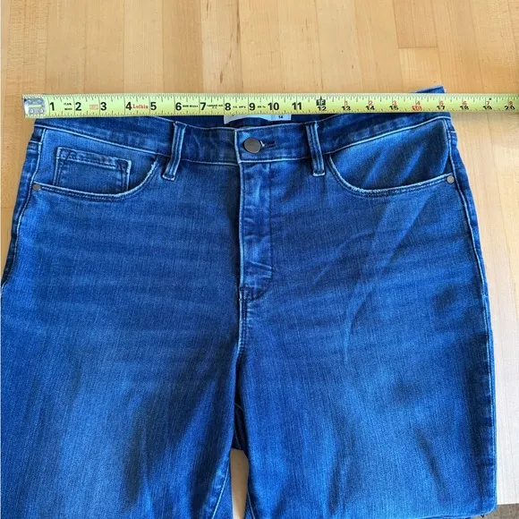 ATHLETA Sculptek👖Skinny Jeans Dark Blue Denim Wash size 14 *EUC*