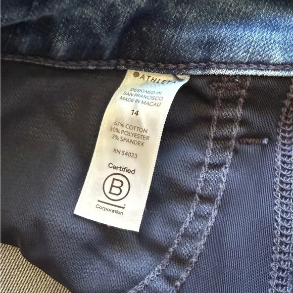 ATHLETA Sculptek👖Skinny Jeans Dark Blue Denim Wash size 14 *EUC*