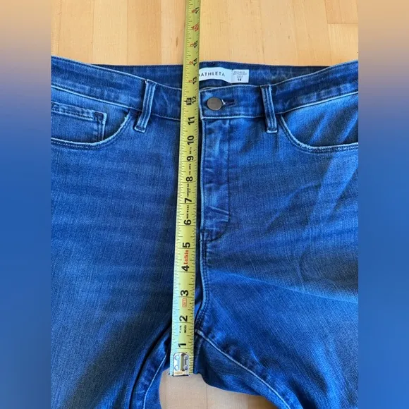 ATHLETA Sculptek👖Skinny Jeans Dark Blue Denim Wash size 14 *EUC*