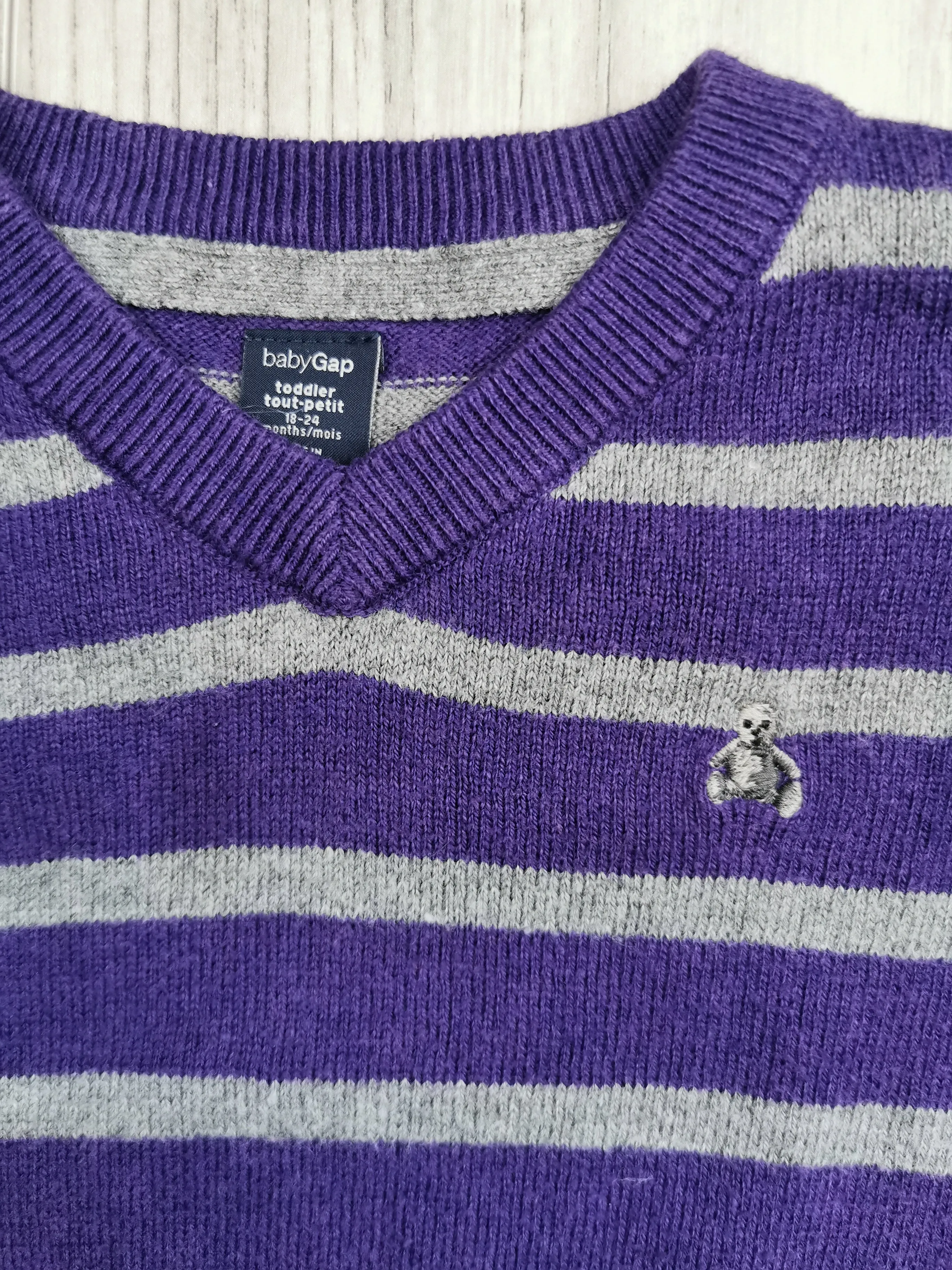 BABY BOY SIZE 18/24 MONTHS - Baby GAP, Soft Knit Dress Sweater, V-Neck EUC B31