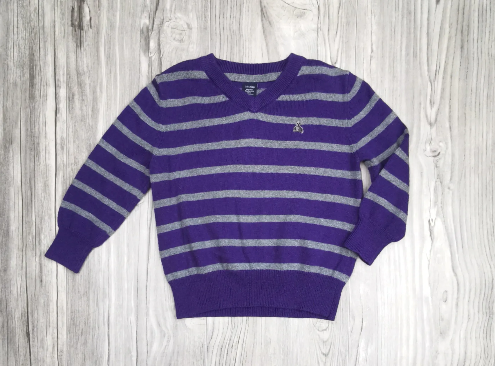 BABY BOY SIZE 18/24 MONTHS - Baby GAP, Soft Knit Dress Sweater, V-Neck EUC B31